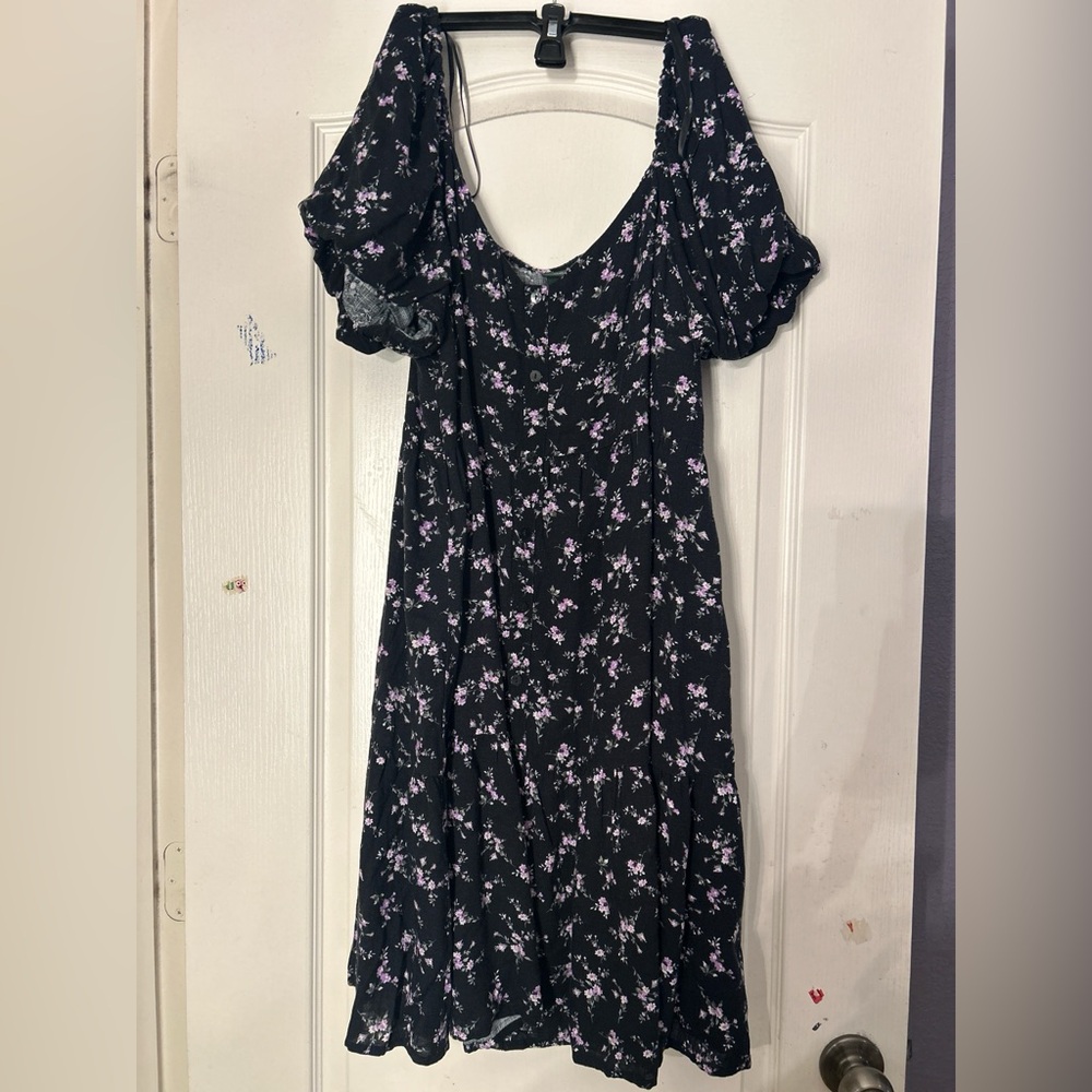 Wild Fable Black Floral Midi Dress